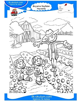 Çocuklar İçin Çiftlik Hayvanları Boyama Sayfaları 